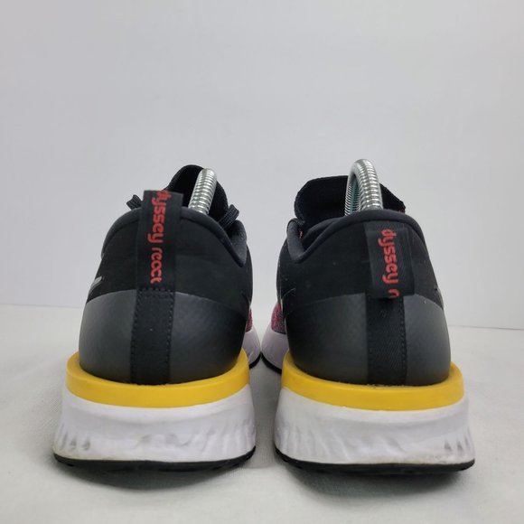 Nike Odyssey React 2 Flyknit Men's Running Shoes Black/University Red AH1015-005 - Picture 4 of 8